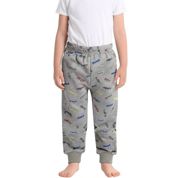 Garanimals Pull-on Sweatpants Baby 12M Medium Heather Grey Allover Word Print - Picture 1 of 7